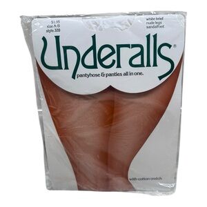 Vintage 1976 Underalls Pantyhose White Panty Nude Legs Size AB Style 320 NEW